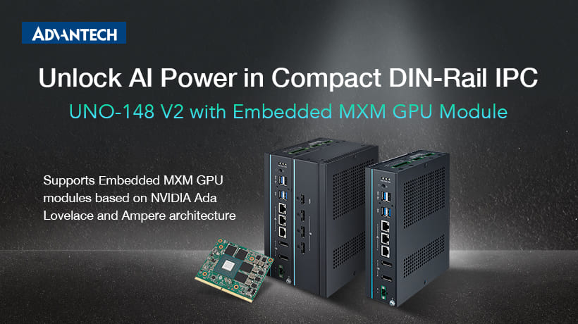 Advantech Launches Industrial DIN-Rail Edge Computer UNO-148 V2 with Advanced AI Capabilities